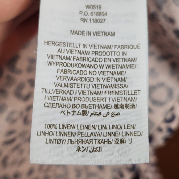 Boden Woman’s Lightweight Leopard Printed Linen Blouse Size 2 - Picture 4 of 5